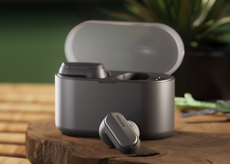 N&aelig;rbilde av Philips T6908-hodetelefoner med etui