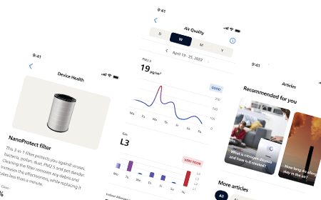 Air Plus app-skjermer