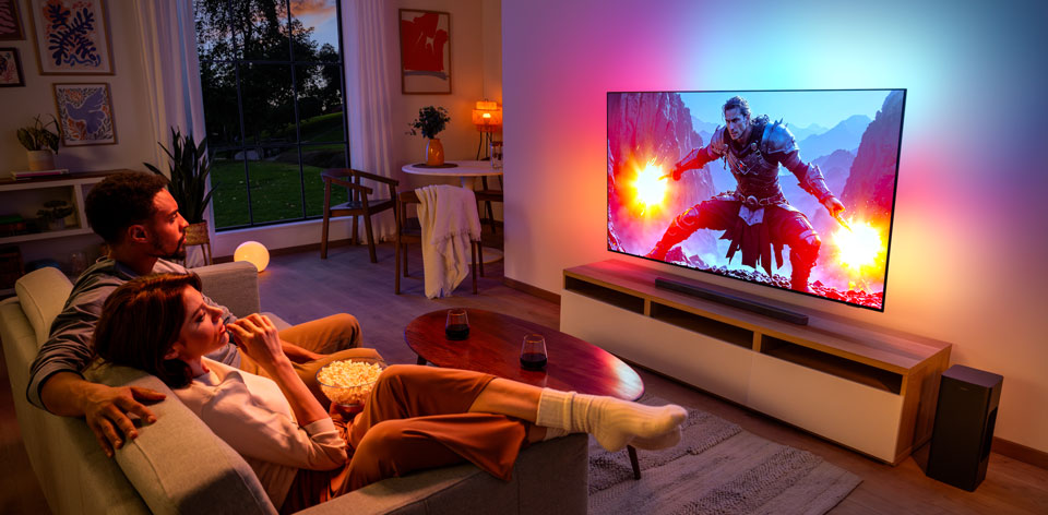 Filmfunksjonen p&aring; Ambilight-TV-ene