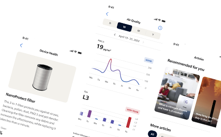 Air Plus app-skjermer